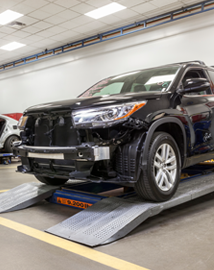 Toyota on vehicle lift | Toyota South in Richmond KY