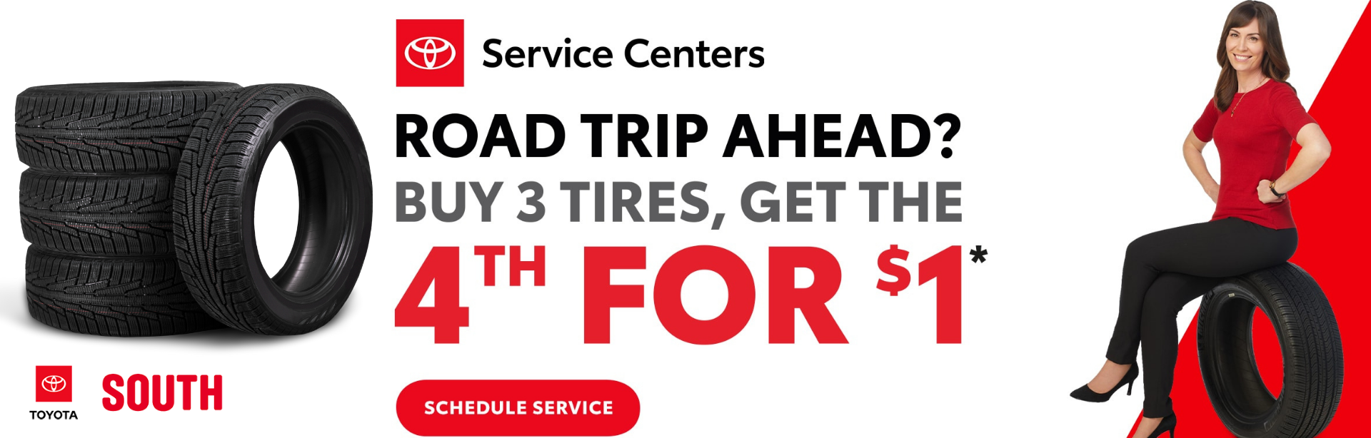 Buy 3 Tire get one for $1 at Toyota South in Richmond, KY