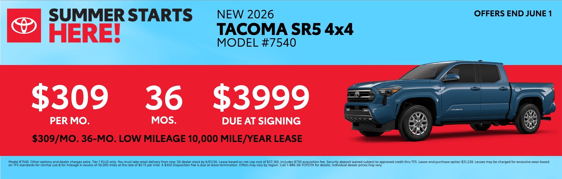 Lease the NEW Tacoma at Toyota South in Richmond KY