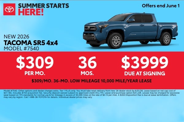 Lease the NEW Tacoma at Toyota South in Richmond KY