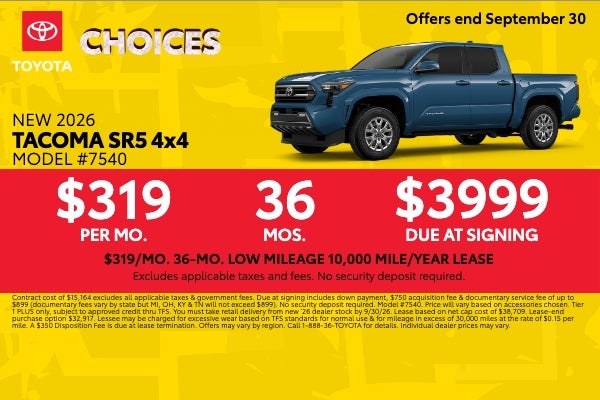 Lease the NEW Tacoma at Toyota South