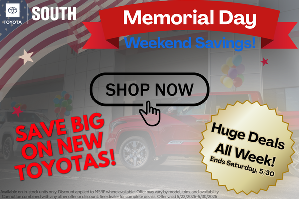 Savings all weekend at Toyota South