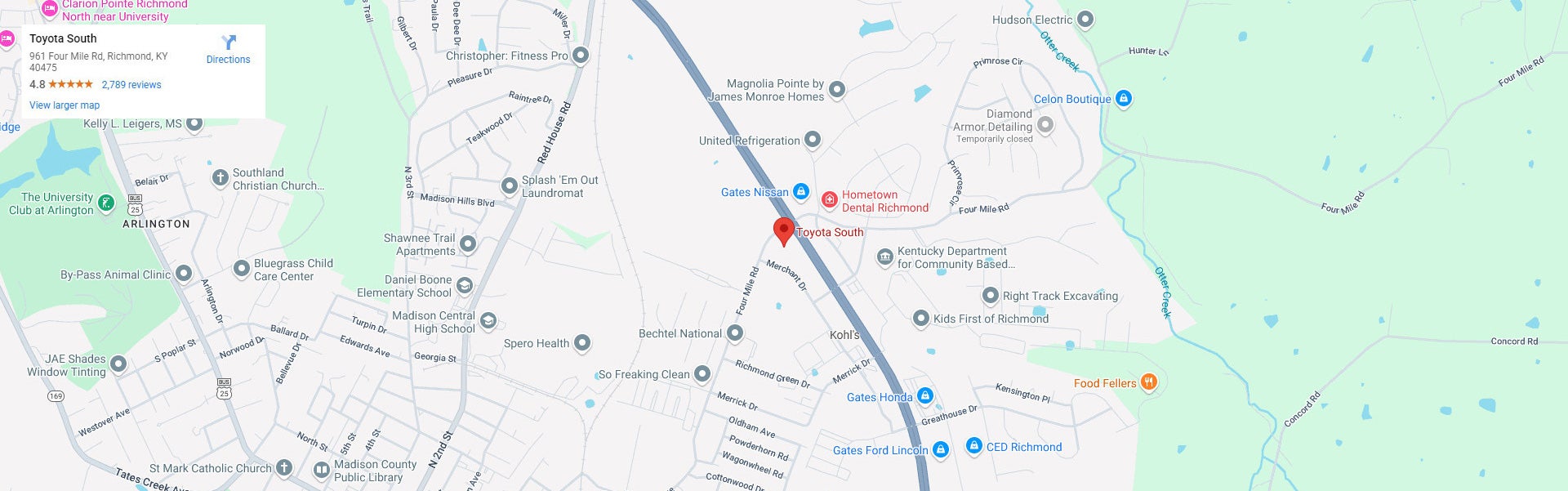 Toyota South Homepage Map